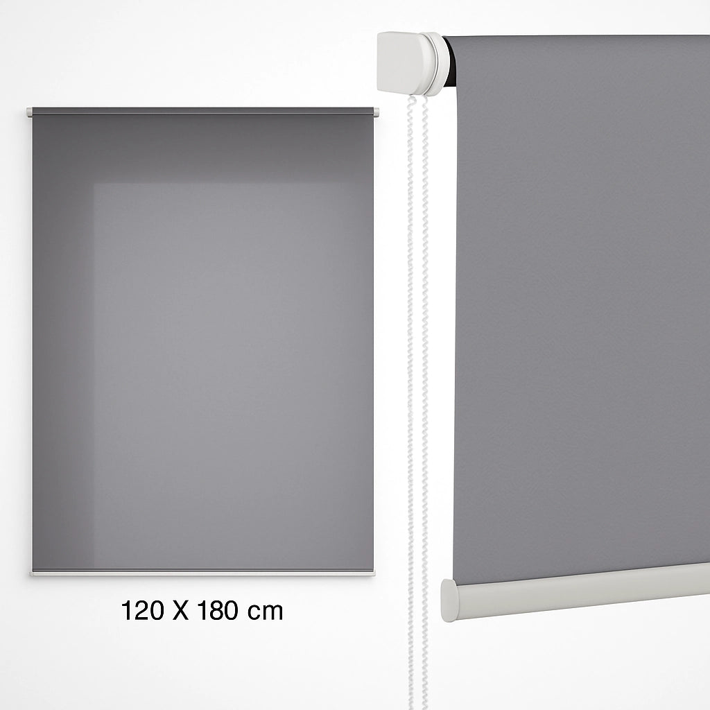 Tenda a Rullo Oscurante da Interno 120x180cm Moderna Facile da montare Grigio