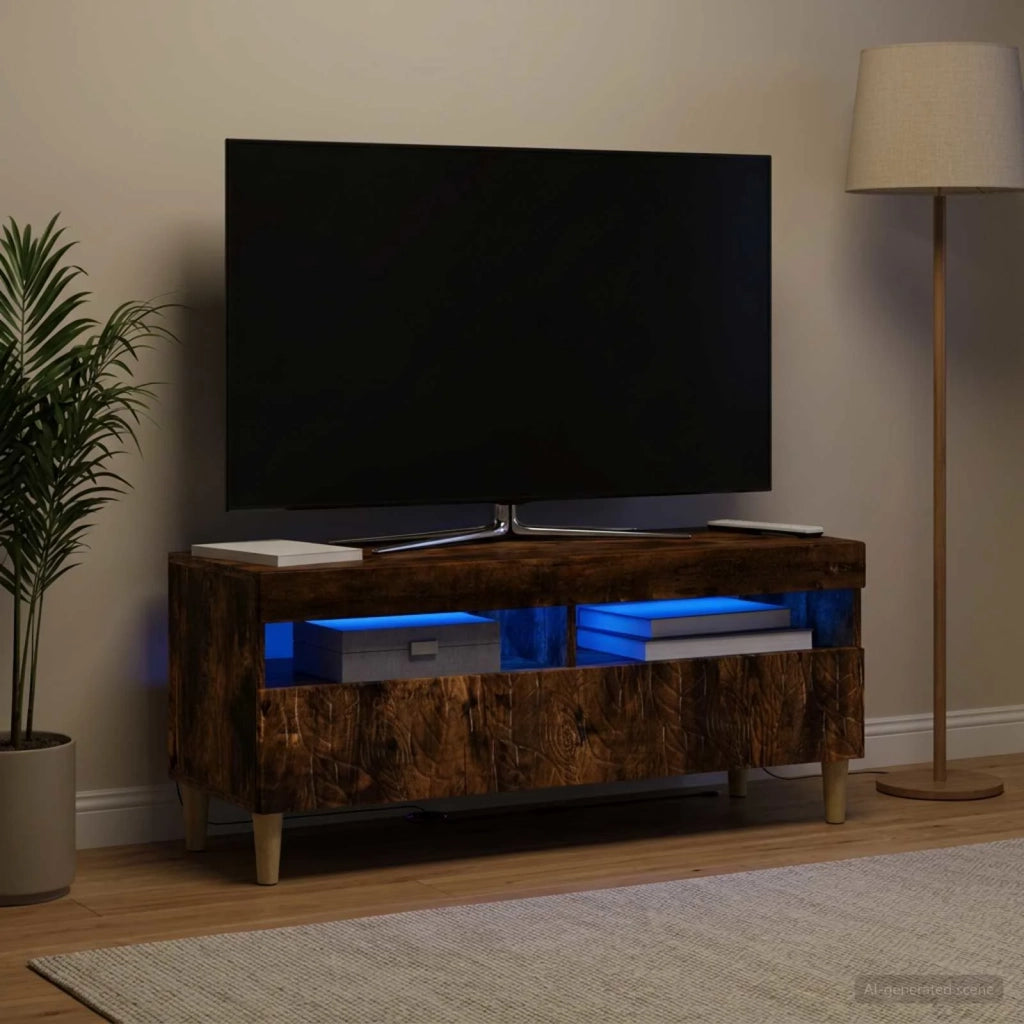 Mobile TV LED Rovere Fumo Legno ingegnerizzato 897210
