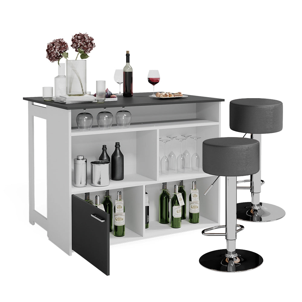 Vicco Tavolo bar con sgabelli Antracite/bianco 116 x 37 cm con 2 sgabelli da bar