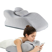 Cuscino Ergonomico in Memory Foam per Schiena e Collo, Cuscino a Cuneo per Lettura a Letto e Relax, Supporto Posturale con Cuscino Testa Rimovibile, Rivestimento Lavabile, 59x36x24 cm