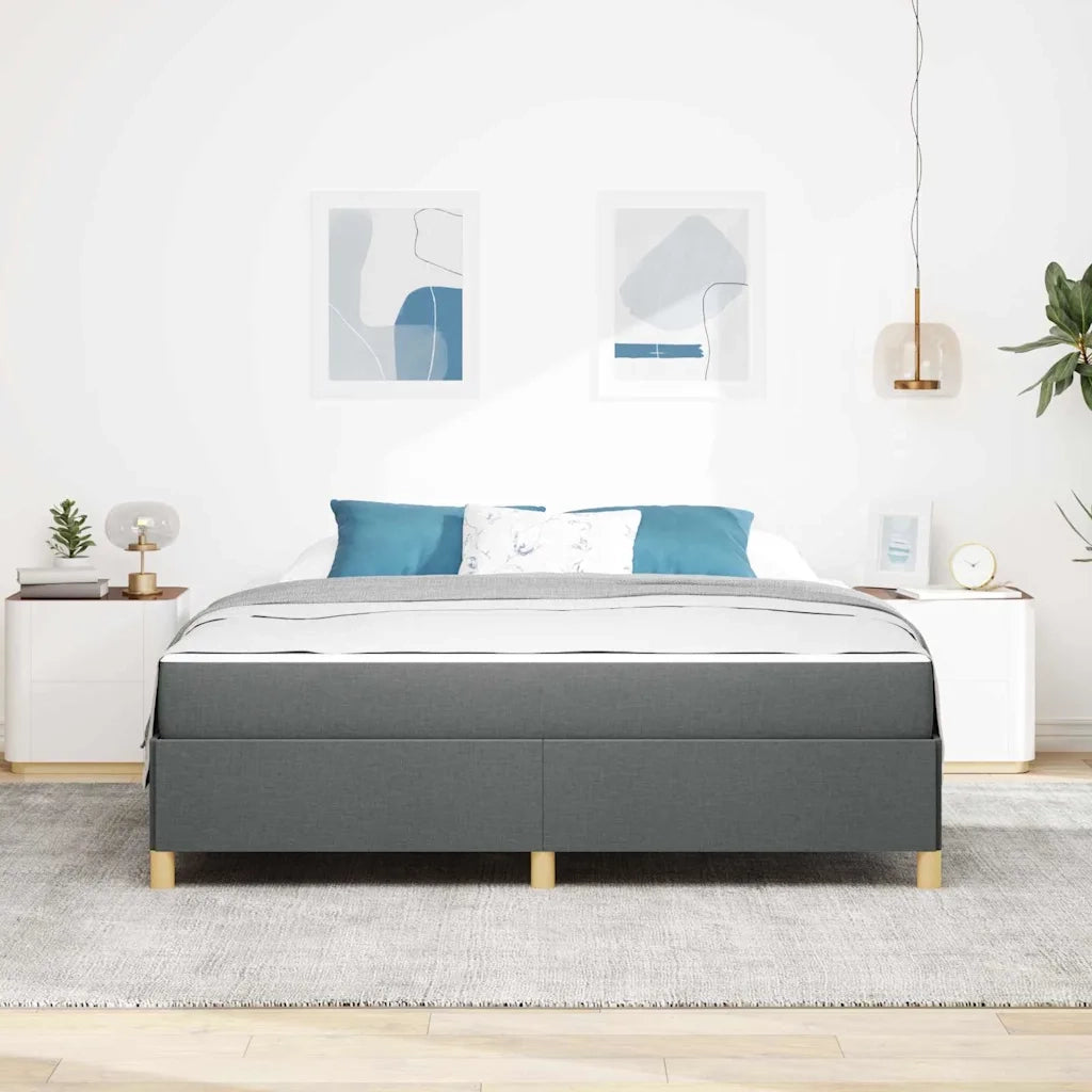 Struttura del letto Grigio scuro 180 x 200 cm Tessuto