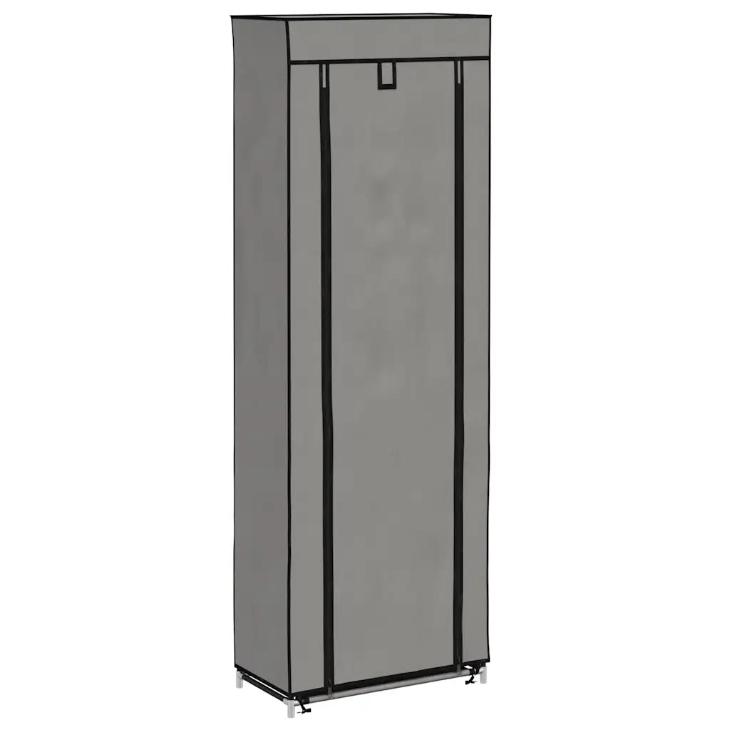 Scarpiera con Rivestimento in Tessuto Grigio 57x29x162 cm 282432