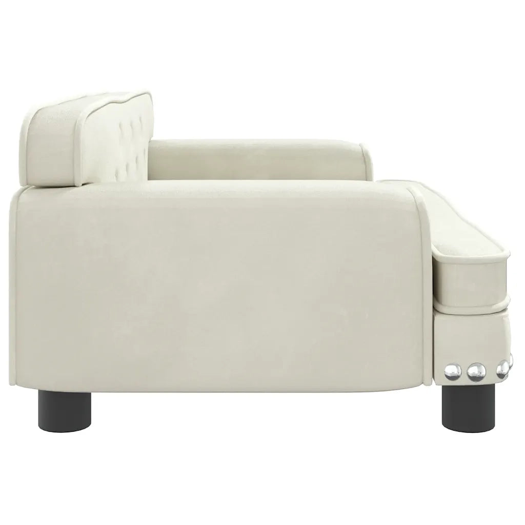 Divano per Bambini Crema 70x45x30 cm in Velluto
