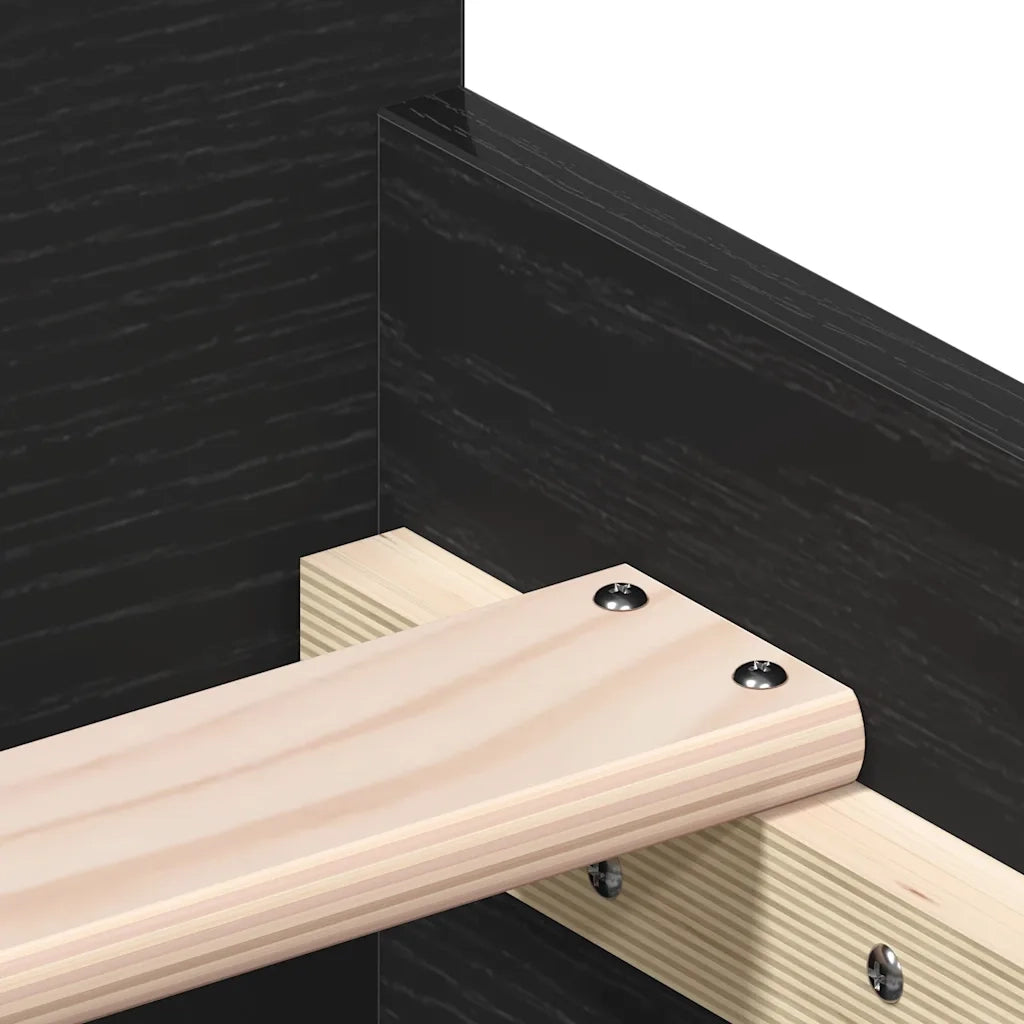 Giroletto senza Materasso Rovere Nero 75x190 cm in Truciolato