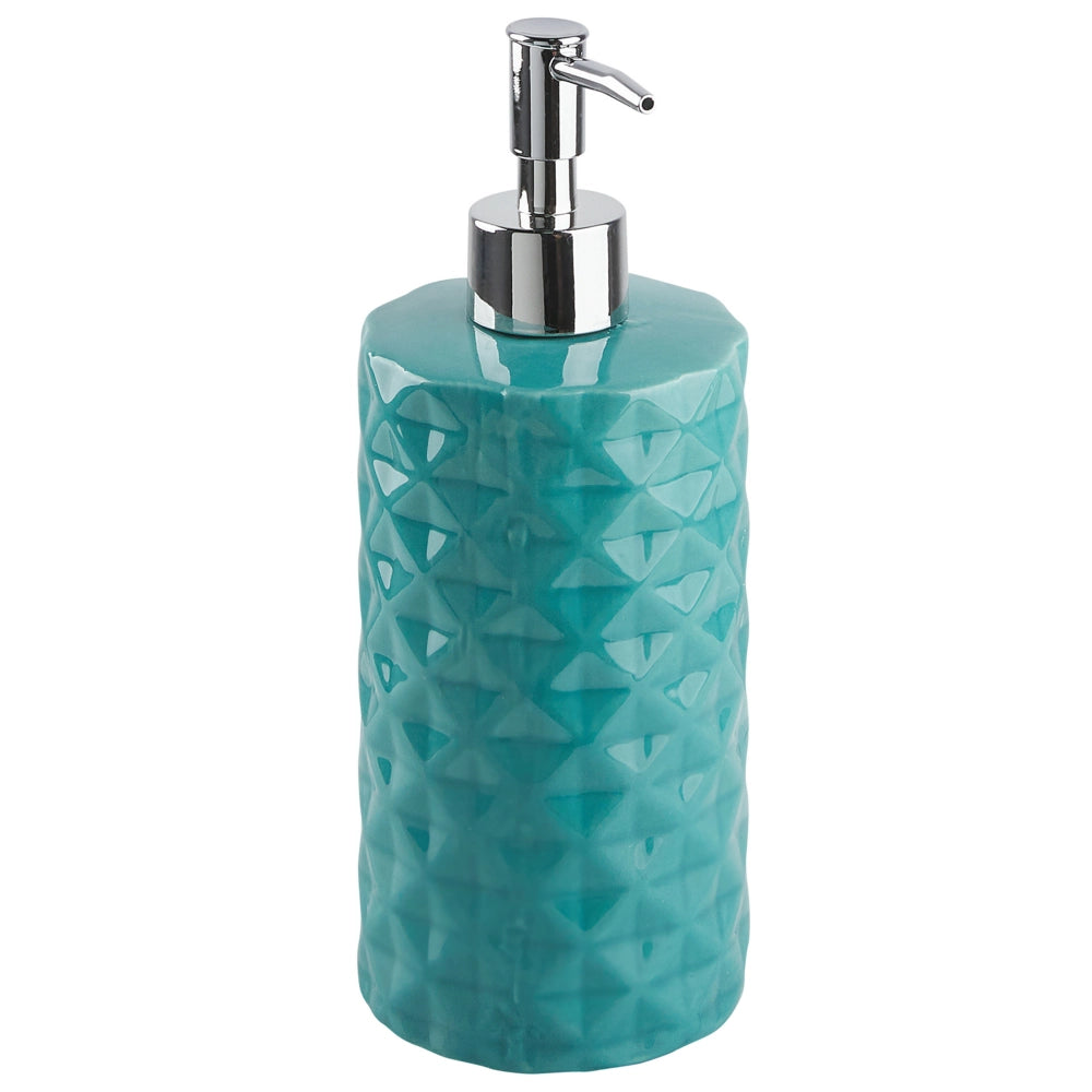 Set di 4 Accessori Bagno in Ceramica blu dispenser sapone porta sapone Portaspazzolino recipiente