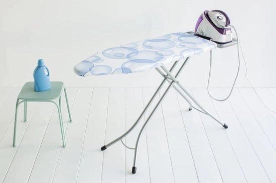 Tavolo da lavoro C - Sostegno di vapore - Altezza regolabile - Struttura pieghevole - Set di pennelli PerfectFlow - Blocco di trasporto - Chiusura a chiave per bambini - Superficie antiscivente - Kreukel Killer - Bubbles - 124x45 cm