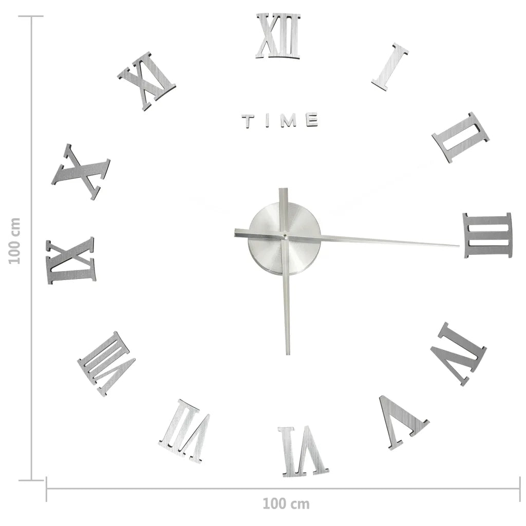 Orologio da Parete 3D Design Moderno Argento 100 cm XXL 325161