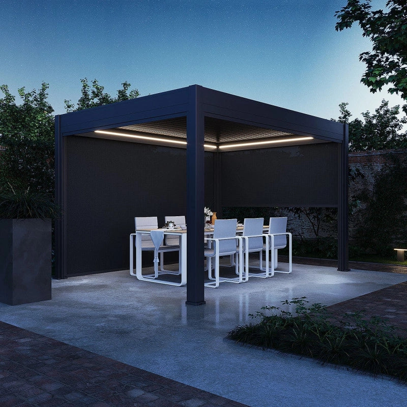 Pergola bioclimatica motorizzata OmbrÃ©a ELMO autoportante 3x4M - Antracite