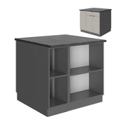Isola cucina Fame-Line GrigioBeige/Antracite 90 cm con cassetto, senza piano di lavoro Vicco