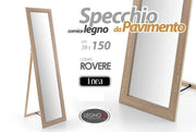 Specchio da Pavimento in Legno con Base Enea Rovere 39 x 150 cm