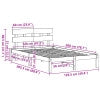 Struttura Letto con Testiera Marrone Cera 120x200 cm Legno Massello di Pino