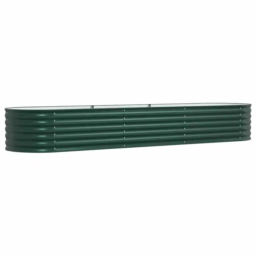 Fioriere | Cassetta per fiori | Letto Rialzato Verde 320 x 80 x 44 cm Acciaio