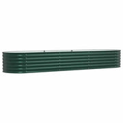 Fioriere | Cassetta per fiori | Letto Rialzato Verde 320 x 80 x 44 cm Acciaio