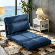 POLTRONA Reclinabile da pavimento 70x72x56 cm Blu in poliestere