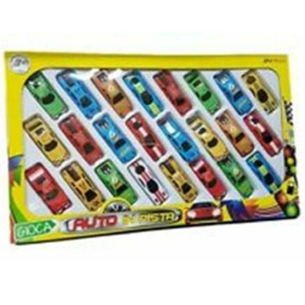 Trade Shop - Auto In Pista Set 24 Auto Macchinine Colorate Gioco Giocattolo Bambini -