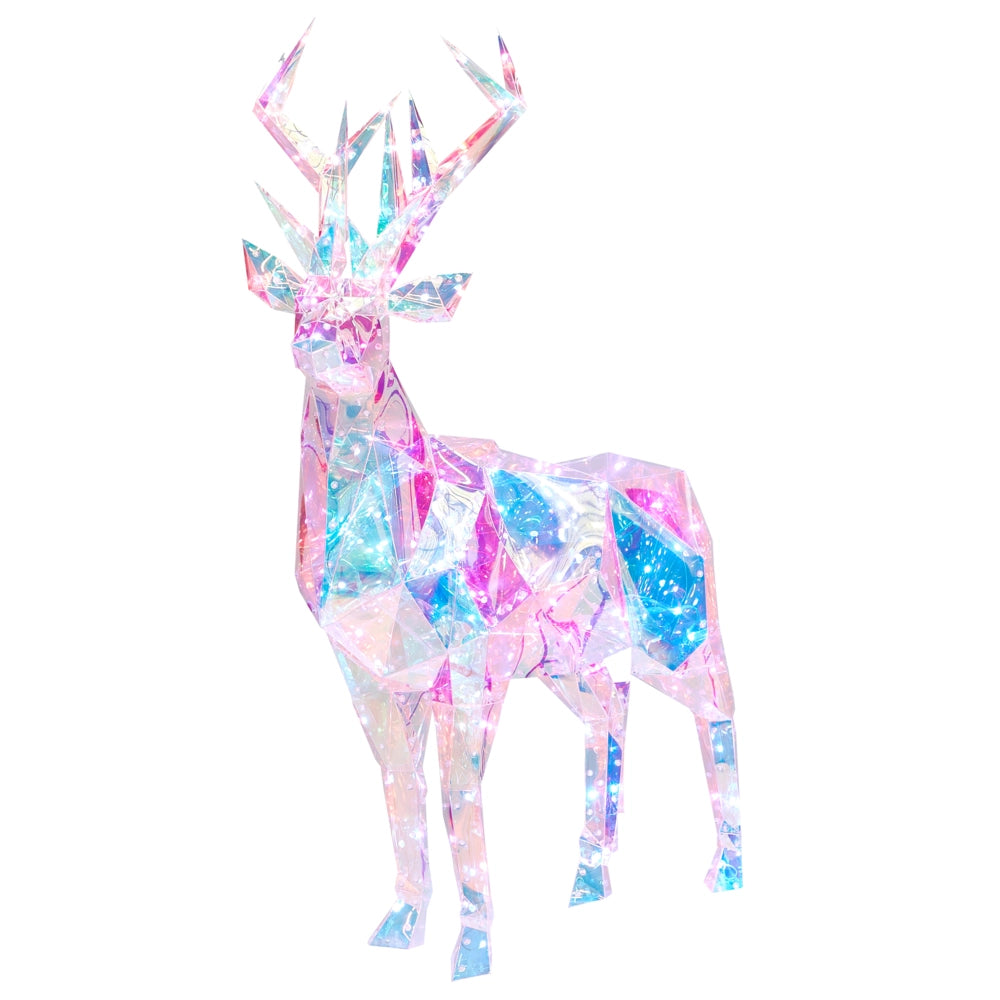 Decorazione natalizia Smart LED App con controllo Bluetooth a forma di renna illuminata Iridescente Multicolore per interni ed esterni