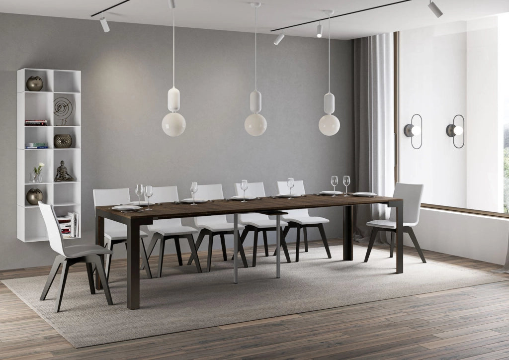 Consolle Allungabile 90-300x40x77 cm in Nobilitato Marrone