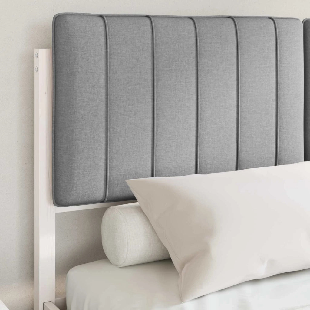 Letto con Testiera Rivestita Grigio chiaro 140 x 200 cm 3398233