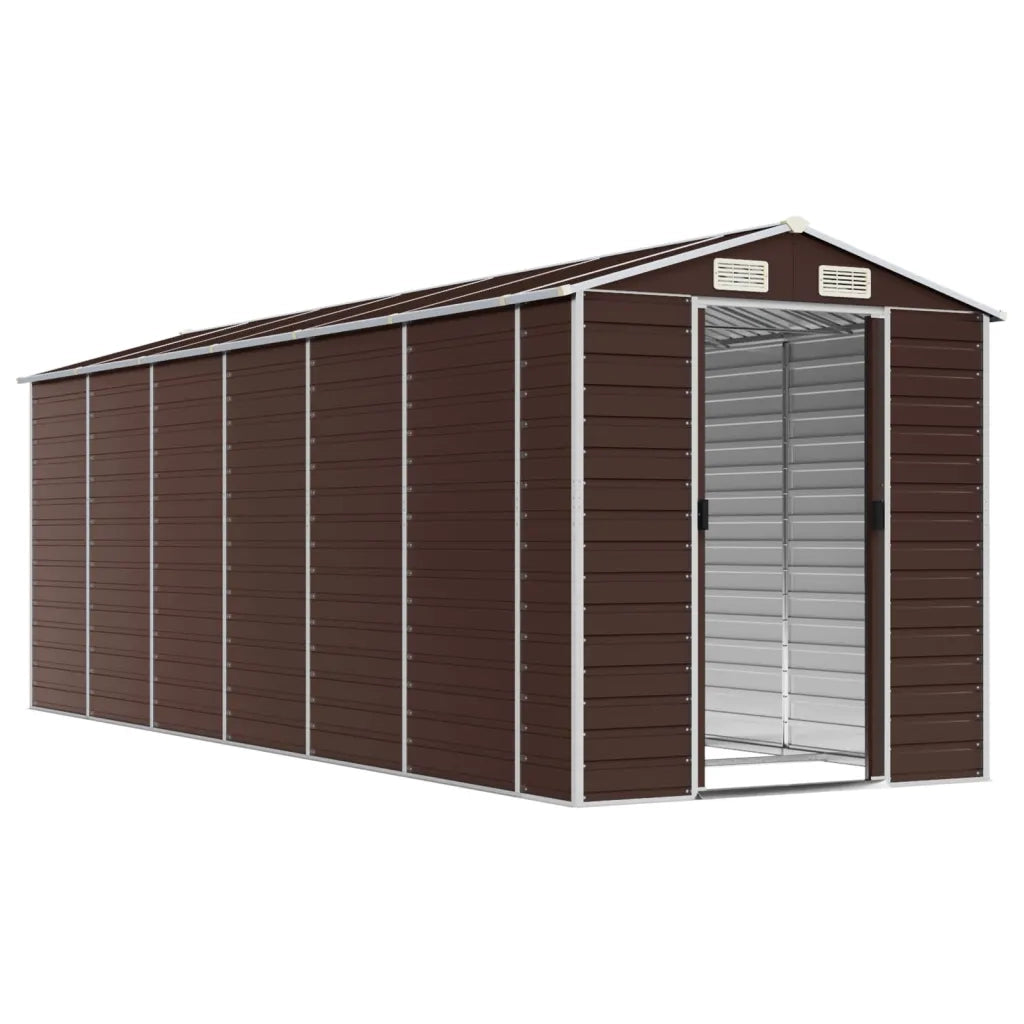 Casetta da giardino marrone 191x555x198 cm in acciaio zincato 3188269