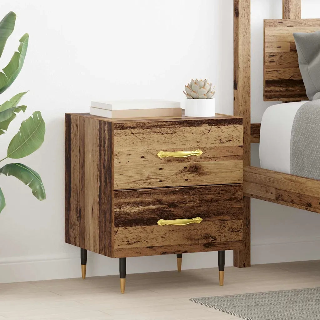 Comodino | Armadio da Notte | Mobiletto da notte con cassetto Legno vecchio 40 x 35 x 47,5 cm