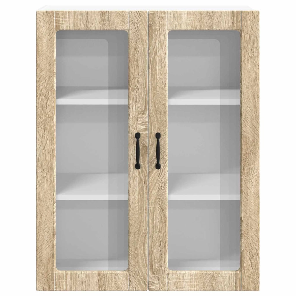 Pensile da cucina | Mobile in vetro da parete LUCCA Rovere Sonoma 80 x 31 x 100 cm