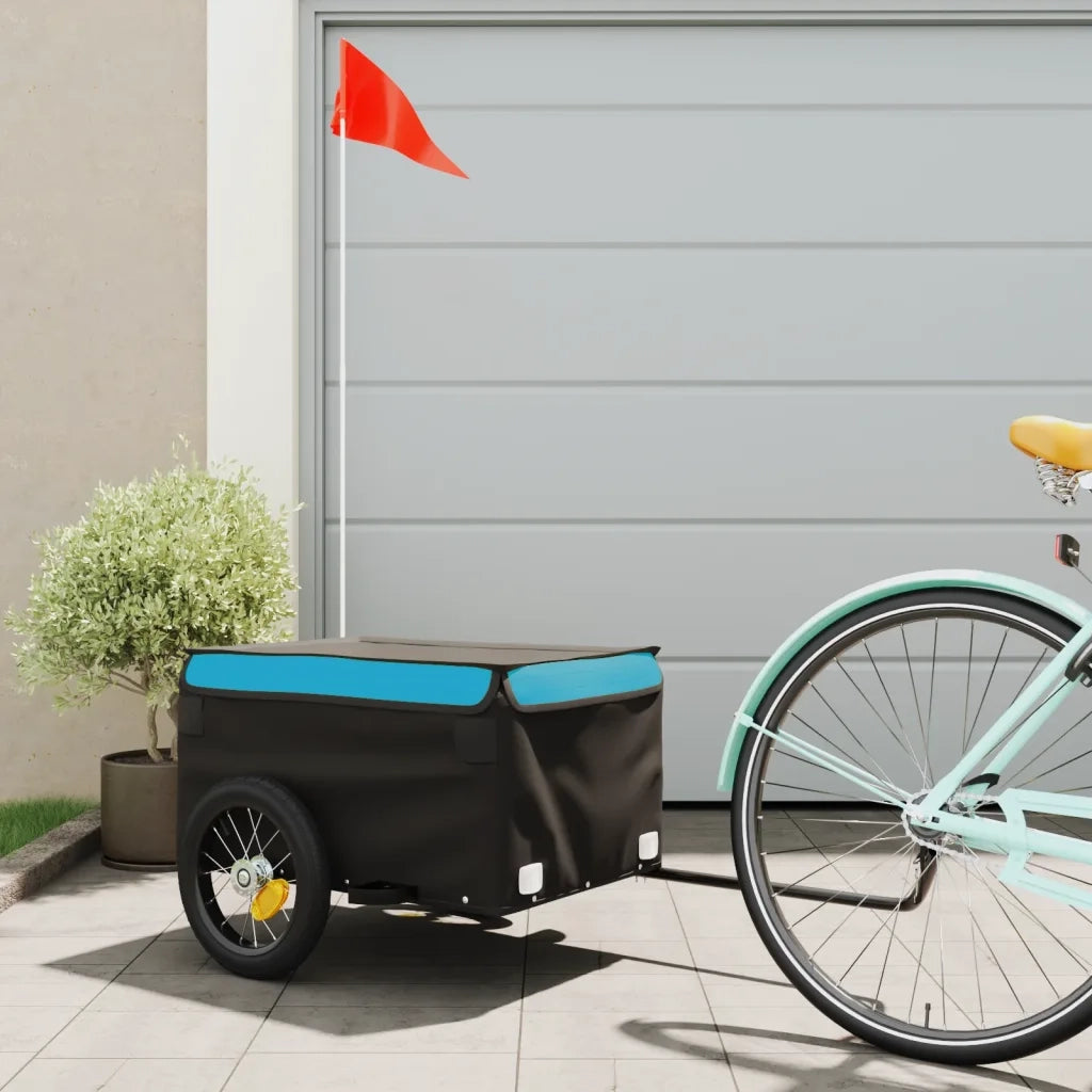 Rimorchio da Bici Nero e Blu 30 kg in Ferro CFW5938975
