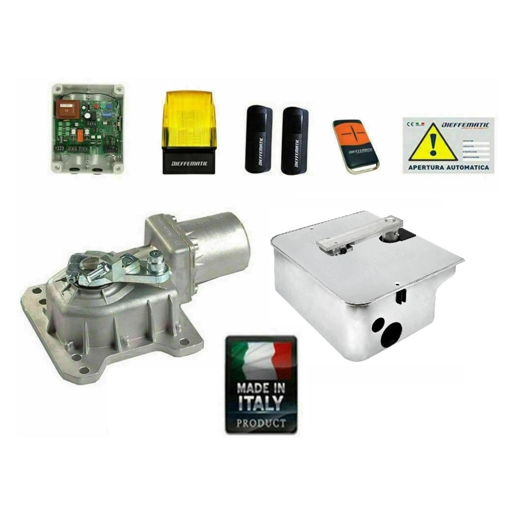 KIT CROMO 1 ANTA AUTOMAZIONE CANCELLO BATTENTE 24V INTERRATO + CASSA INOX