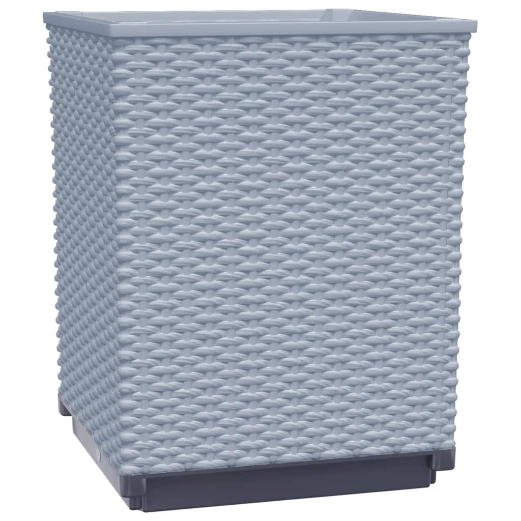 Fioriera rialzata per piante fiori giardino terrazze set da 2 trasparente 30 x 30 x 37 cm polipropilene grigio 02_0039069
