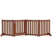 Barriera di Sicurezza per Cani per Scale e Porte Design Pieghevole e Supporto a Piedi 205x30x60 cm Marrone