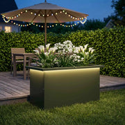 Fioriera da giardino con LED Verde Oliva 30 x 60 x 30 cm 8008090