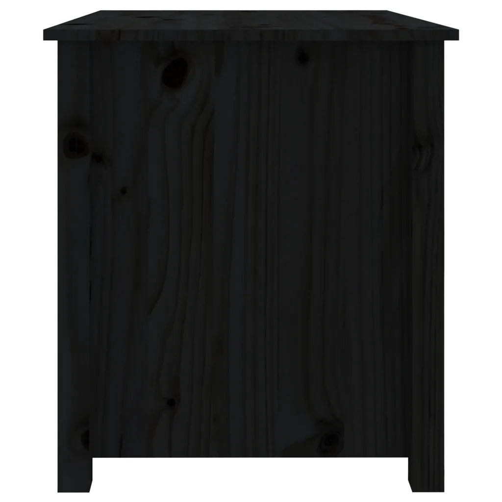 Tavolino da Salotto Nero 71x49x55cm in Legno Massello di Pino 820930