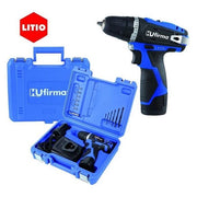 Hu-firma HU-T12-LI Trapano Avvitatore a Batteria Litio 12V 1.5Ah 2 Batterie Coppia 25 Nm Frizioni 20+1 LED Valigetta 13 Accessori