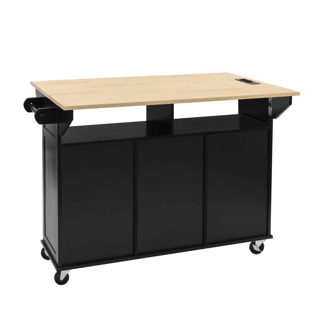 Tavolo da Pranzo Allungabile con Rotelle ¨C MINIMAL ¨C Nero, con Cassetti