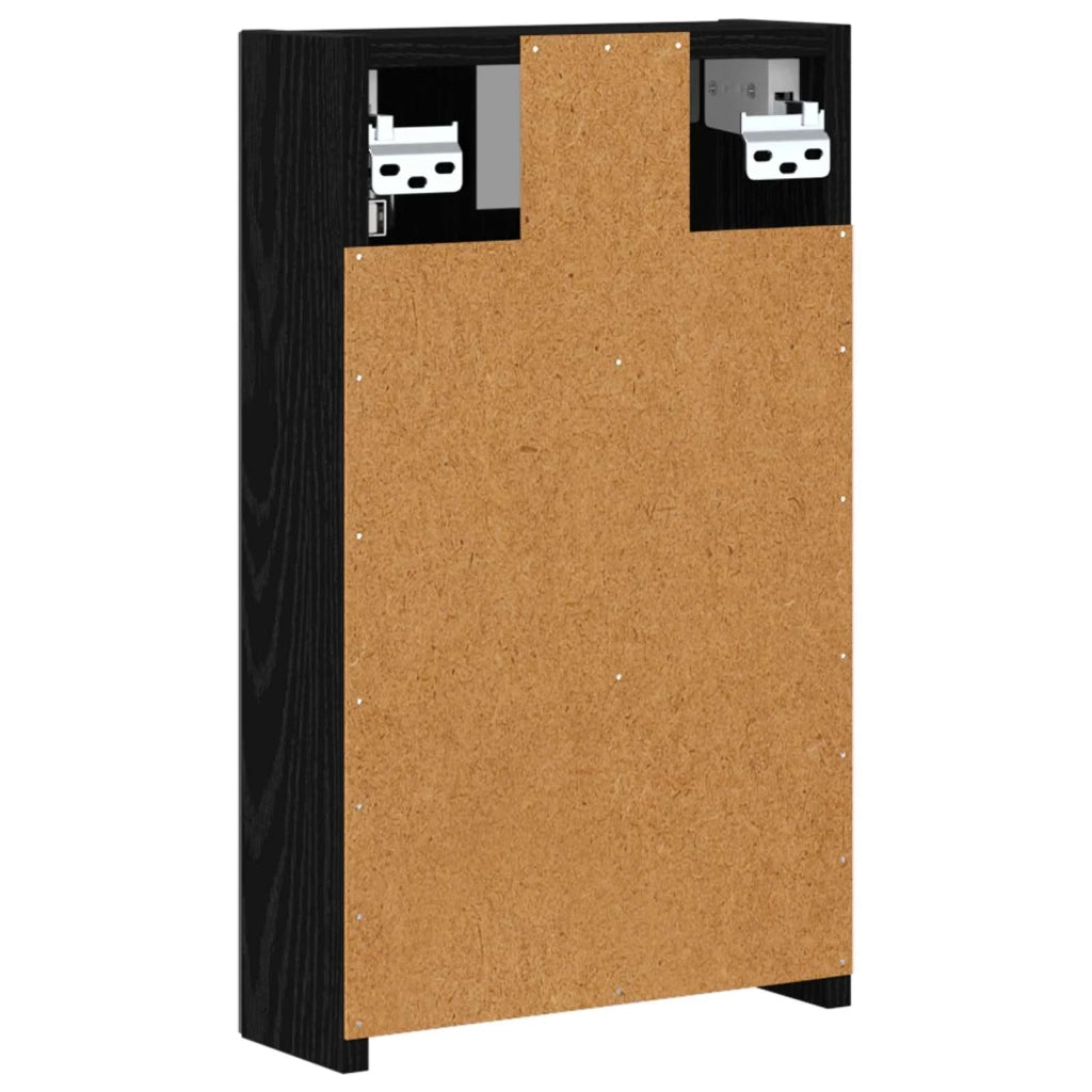 Mobiletto per specchio da bagno Rovere Nero 30 x 10,5 x 50 cm