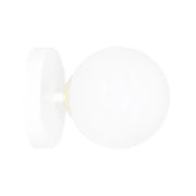 Applique A 1 Luce Vishnu In Acciaio Bianco E Sfera In Vetro Bianco E Oro