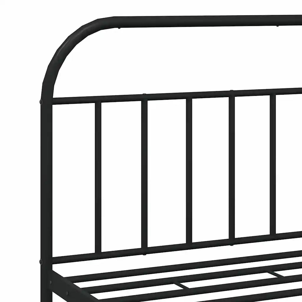 Letto matrimoniale | Letto per adulti | Giroletto con Testiera in Metallo Nero 183x213 cm