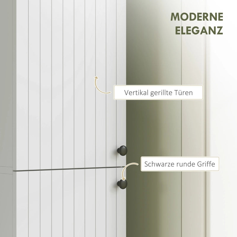 Mobiletto da bagno a parete, superficie laccata, 6 ripiani, MDF, bianco