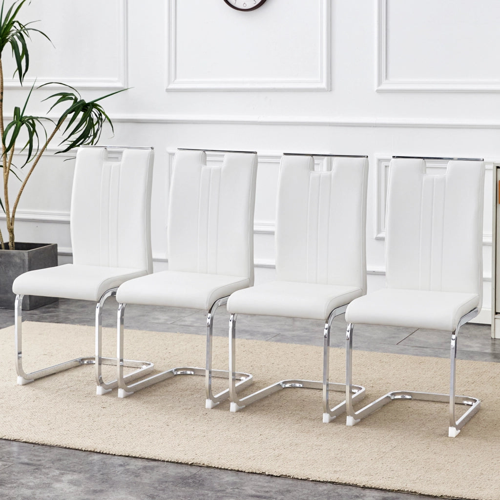 Set 2 Sedie da Pranzo in PU ¨C MINIMAL ¨C Bianche, Design Moderno