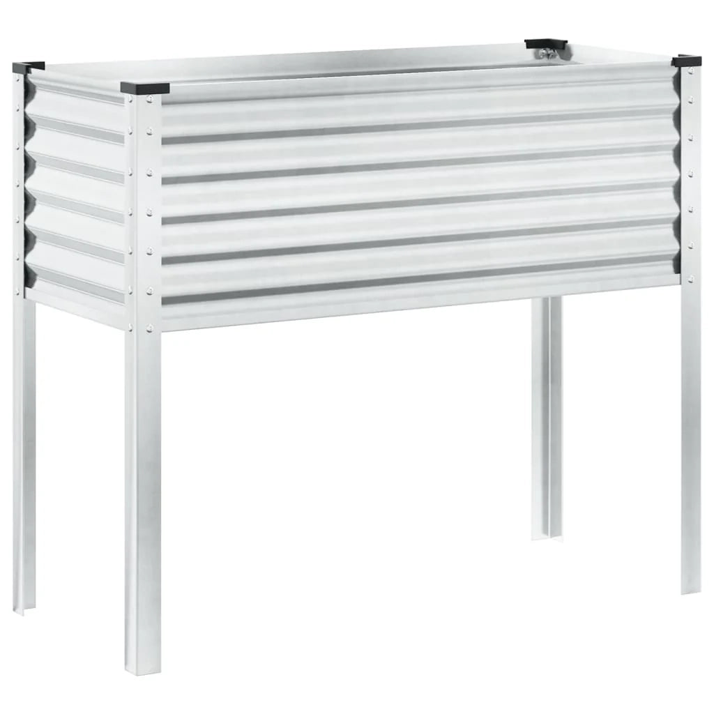 Fioriera rialzata per piante fiori terrazza giardino 100 x 41 x 90 cm acciaio resistente alle intemperie marrone 02_0037276