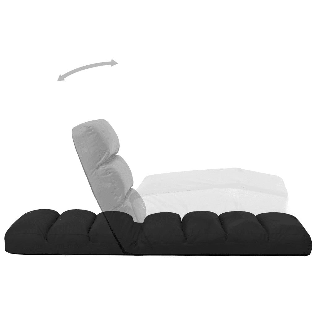 Sedia a Sdraio da Terra Pieghevole Nera in Similpelle CFW6258586