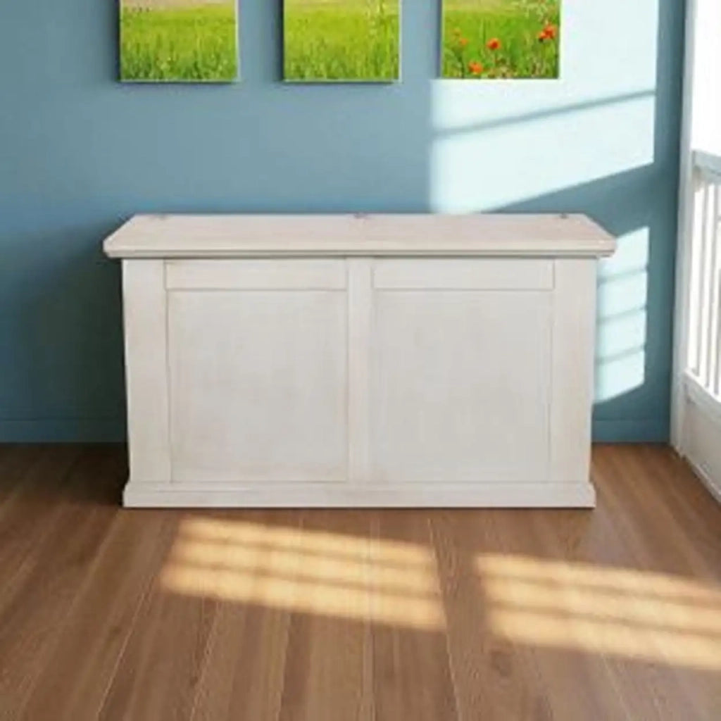 Cassapanca in legno Shabby chic mod Carla colore bianco anticato
