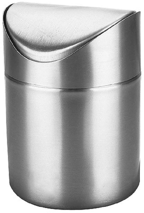 Mini Bacinella da Cucina con Copertura - Contenitore Swing in Acciaio Inossidabile - 12 * 12 * 165 CM 15 L - Contenitore per Caffè e Tazze da Tè