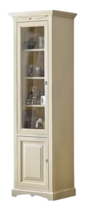 Vetrina colonna arte povera 2 ante legno avorio 68x47x220 - Mobili 2G