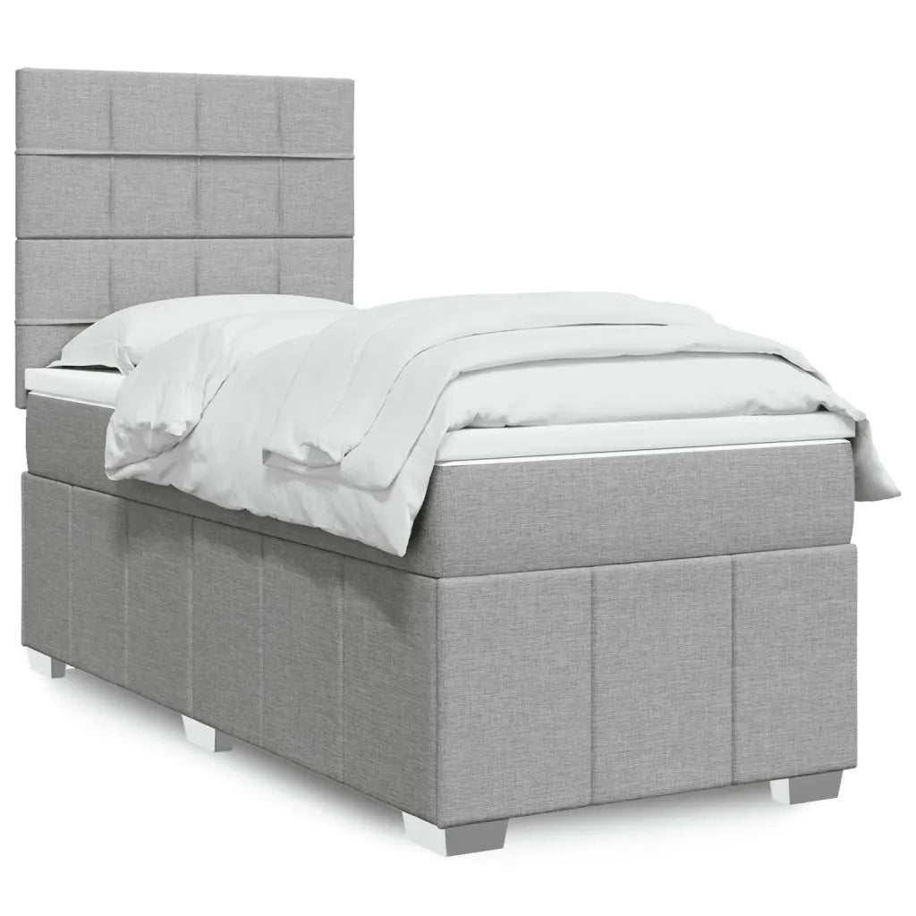 Giroletto a Molle con Materasso Grigio Chiaro 90x200 cm Tessuto 3293851