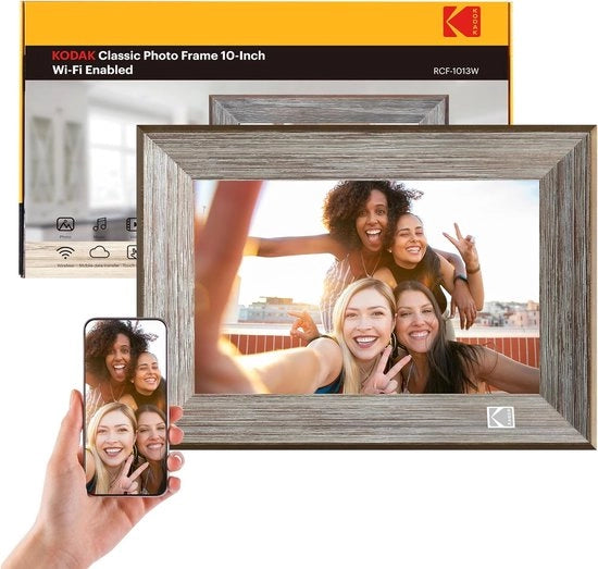 Fotolijst Digitale 10 pollici con Schermo IPS Touchscreen Smart con Memoria 16GB e Rotazione Automatica per Condivisione di Foto e Video su HD 1013W