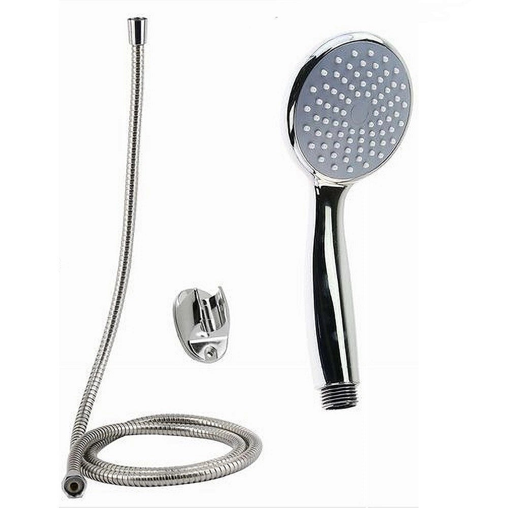 Trade Shop - Kit Doccetta Doccino Tondo Soffione Doccia Bagno Con Laccio 1,5 Mt Staffa 79976 -