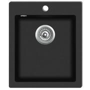 Lavello da cucina lavabo in granito 50 x 33 cm alluminio nero 02_0002307