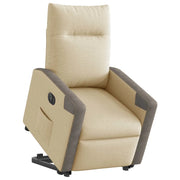 Poltrona | Sedia Relax Alzapersona Reclinabile Elettrica Crema in Tessuto