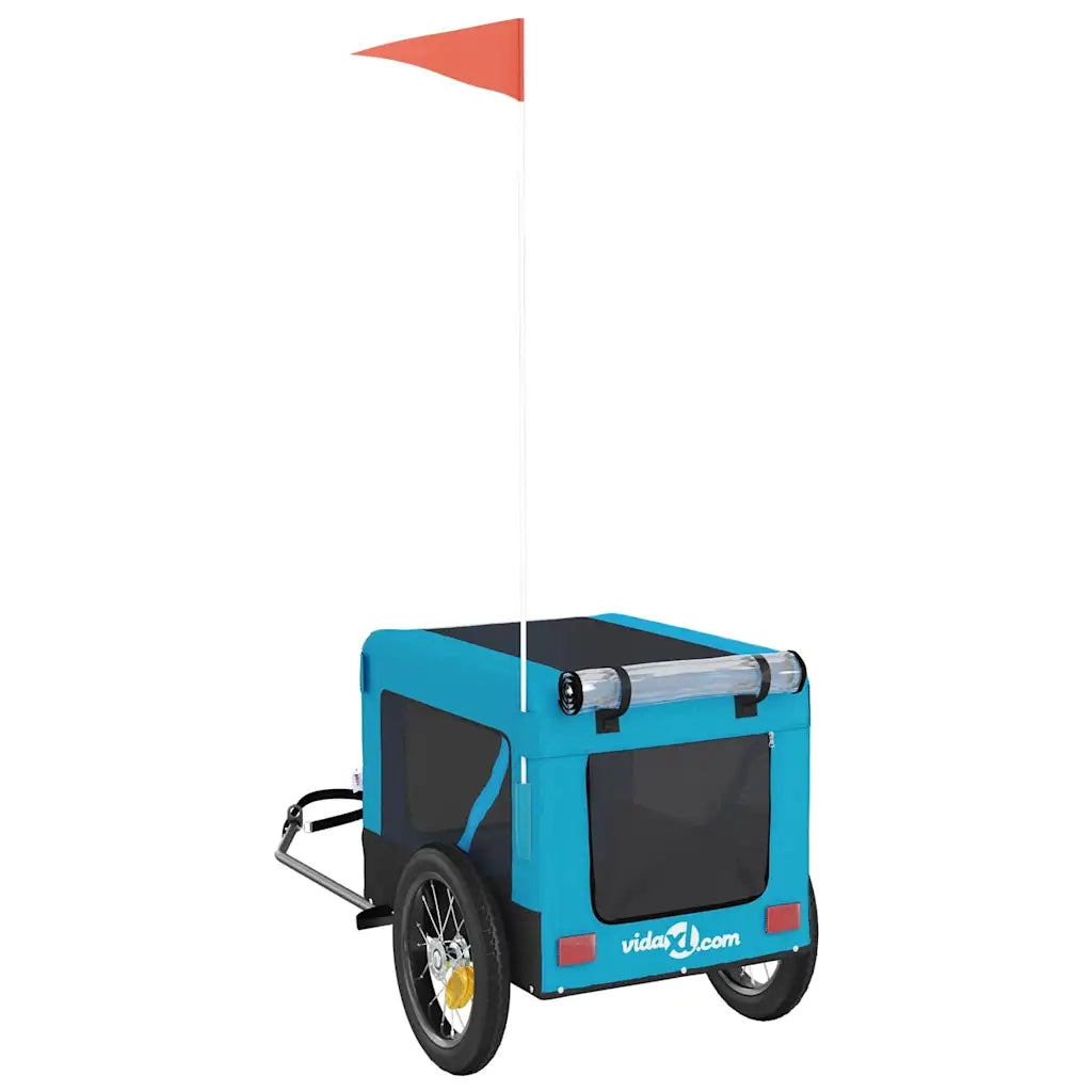 Rimorchio da Bici per Animali Blu e Nero Oxford e Ferro CFW6458627