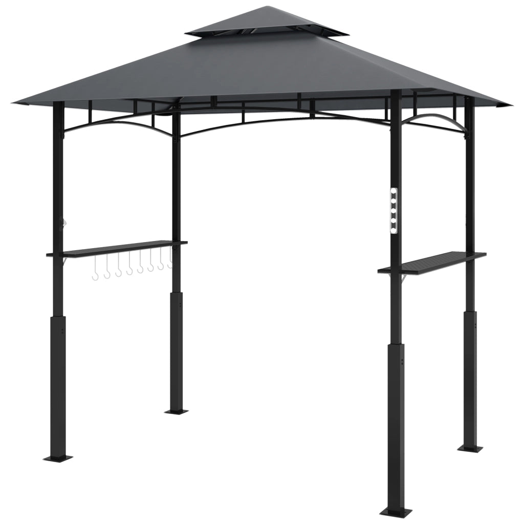 Gazebo Barbecue 2 Livelli ¨C Zephmum ¨C Grigio 240x150x250 cm